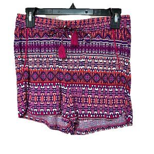 Stylus Shorts Women’s XS Pullon Boho Purple Beach Resort Elastic Waist Pockets